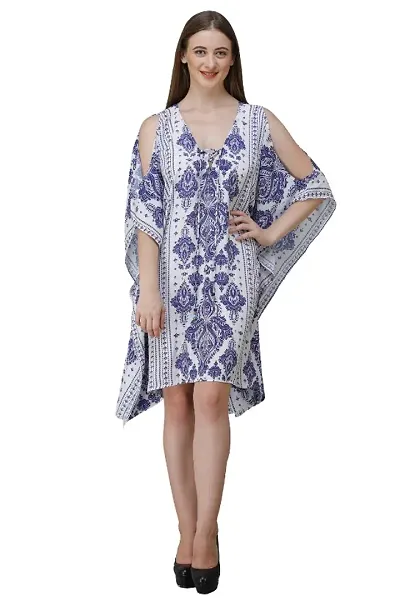 Trendy Attractive Georgette Knee Length Kaftan Dress