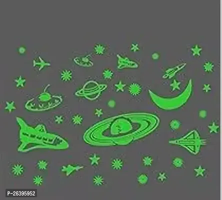 Presents Glow In The Dark Galaxy Of Stars With Moon Radium Night Wall Stickers Self Adhesive Sticker Pack Of 1-thumb0