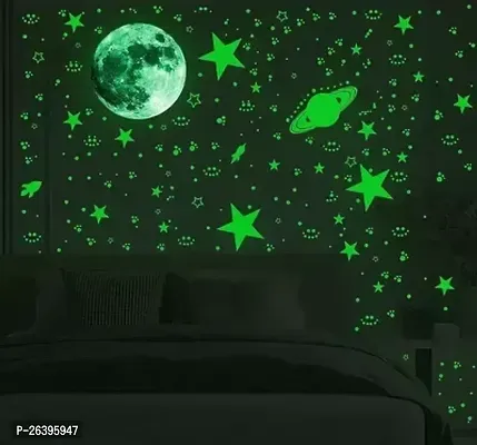 New Night Glowing Radium Planet Stickers Containing Different - Different Design In One Pack Decor For Bedroom, Living Room, And Your ChildS Room.