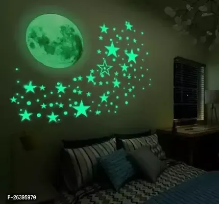 Own The Excellence Galaxy Stars Glow In The Dark Kids Ceiling Acrylic Sticker Pack Of 5-thumb0