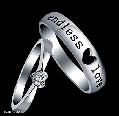 SILVER PLATED ENDLESS LOVE COUPLE BANDS FOR HIM AND HER-thumb0