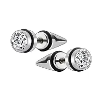 Cubic zirconia silver plated studs for him and her-thumb1
