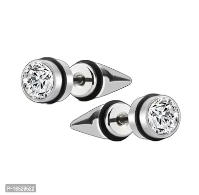 Cubic zirconia silver plated studs for him and her-thumb2