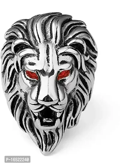 Silver plated silver lion ring for him and her-thumb0