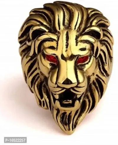 Gold plated golden lion ring for him and her