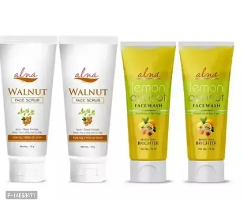 Alna Walnut Scrub (Pack Of 2) + Lemon Apricot F/W (Pack Of 2) Combo