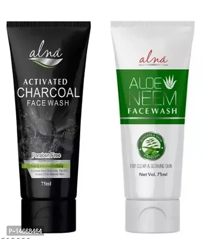 Alna Activated Charcoal F/W And Alna Aloe Neem F/W Combo