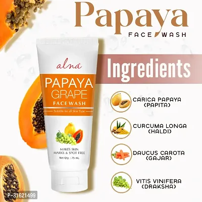 Alna Charcoal Face Wash || Paraben Free| + Papaya Grape Face Wash ||75ml Each|| ||pack of2|-thumb4