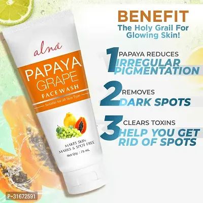 Aloe Neem Face Wash For Clear Glowing Skin with Papaya Grape Face Wash  75ml Each Pack Of 2-thumb4