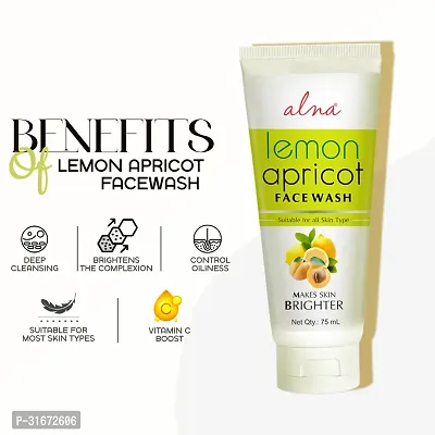 Aloe Neem Face Wash For Clear  Glowing Skin With Lemon Apricot Face Wash 75ml Each Pack Of 2-thumb5