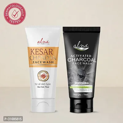 Kesar Chandan Face Wash with Charcoal Face Wash Paraben Free 75ml Each Pack Of 2