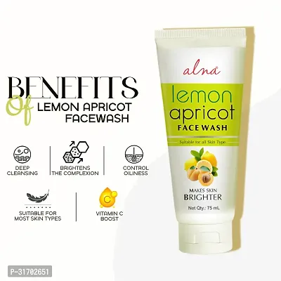 Alna  Sunscreen Lotion Uv Protection Spf 30 - 75ml| and Lemon Apricot Face Wash 75ml-thumb2