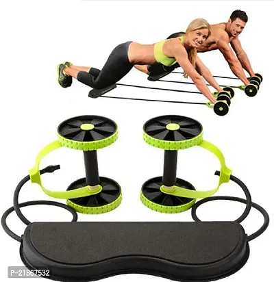 Trainers Double Ab Roller Wheel Fitness Abdominal Abs Roller Ab Rollers Fitness Equipment Abdominal Exerciser Trainer Puller Roller Slimming-thumb0