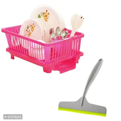 Stylish Plastic 3 In 1 Large Sink Set Dish Rack Drainer Drying Rack Washing Basket With Tray For Kitchen