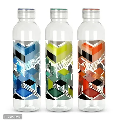 Stylish Plastic Printed Water Bottle Set Of 3-thumb0