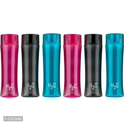 Stylish Plastic H2O Unbreakable Fridge Bottle 1000 Ml Bottle Pack Of 6