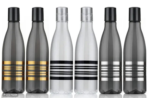 Stylish Plastic Printed Water Bottle Set Of 6-thumb0