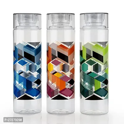 Stylish Plastic Printed Water Bottle Set Of 3-thumb0