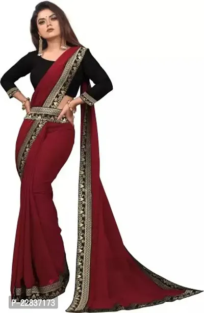 Stylish Fancy Designer Georgette Saree With Blouse Piece For Women-thumb0