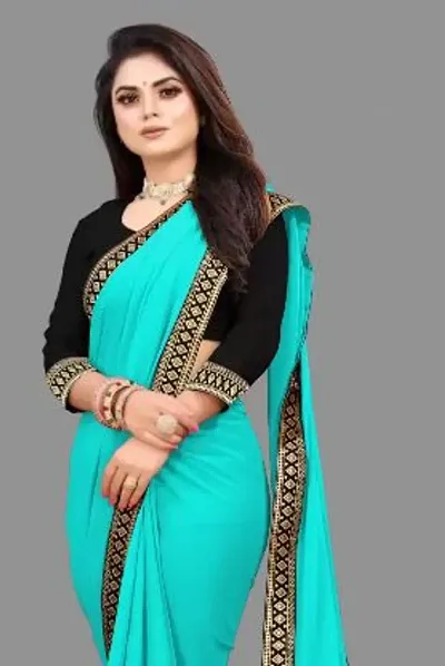 Attractive Georgette Saree with Blouse piece 