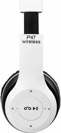 Wireless Bluetooth Headphonesl, with HD Sound and Bass Bluetooth Headset&nbsp;&nbsp;(White, On the Ear)-thumb1