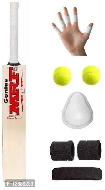 Transparent Sticker Poplar Willow Cricket Bat (For Tennis Ball) Full Size Combo (6 Items)-thumb0