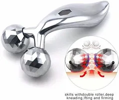 3D Face Roller Ball Massager V Line Firming Tool for Men Women Skin Tightening Shaping Massager (Silver)-thumb1