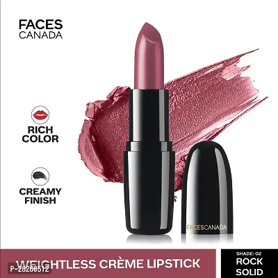 FACES CANADA Weightless Creme Hydrating Lipstick with Almond Oil (Rock Solid 02, 4 g)