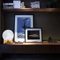 Moon Night Light Lamp, Remote  Touch Control, Dimmable, Color Change, USB Recharge Night Lamp&nbsp;&nbsp;(15 cm, White)-thumb1