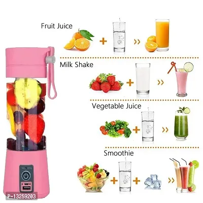 Portable Electric USB Juice Maker Juicer Bottle | Blender Grinder Mixer | Rechargeable Bottle with 4 Blades (Multicolor, 6 Blade ,1 Pc): Code-788-thumb2