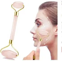 Facial Massage Jade Roller Stone Natural Rose Quartz Beauty Skin Neck Tool Girl Gift Massager&nbsp;&nbsp;(Pink)-thumb1