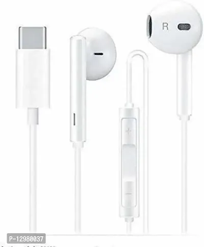 Type C earphone for 8, 8 pro 7, all type c phone Wired Headset Wired Headset Wired Headset&nbsp;&nbsp;(White, In the Ear)