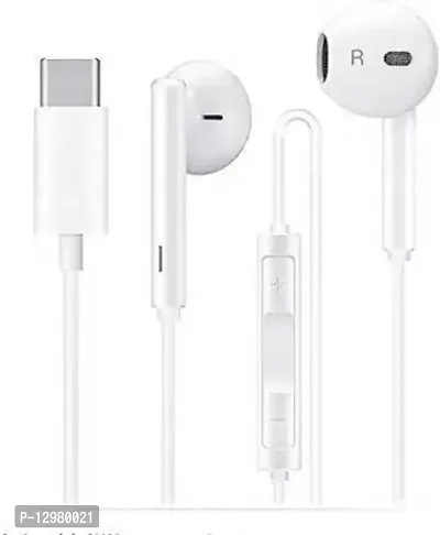 Type-C Wired Earphone with Sweat-Proof for Smartphones Wired Headset&nbsp;&nbsp;(White, In the Ear)-thumb0