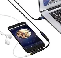 Black 13-ED-2in1 Type C Female to 3.5mm Audio Jack Music Headphone Splitter Phone Converter&nbsp;(Android, IOS)-thumb2