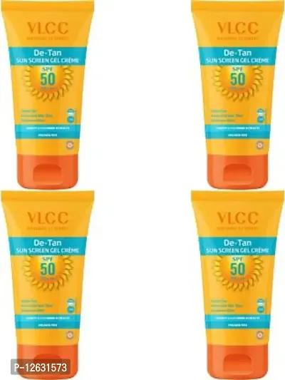 VLCC De Tan Premium Sunscreen Gel Cream SPF 50 Combo Pack of 4 (100gm X 4)