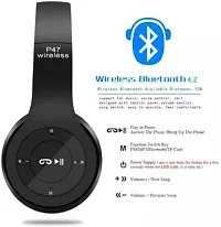 P47 Wireless Bluetooth Headphone, Micro SD Card Support Bluetooth, Wired Gaming Headset&nbsp;&nbsp;(Black, On the Ear)-thumb1