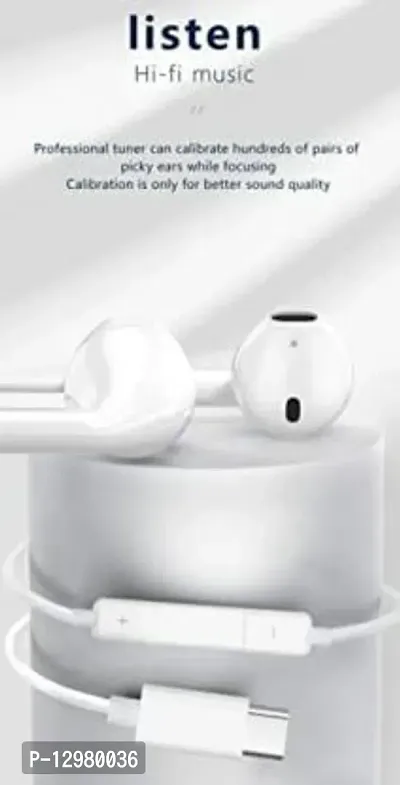 I39 Type C Stereo Earphone With Power Full Bass And Sound Wired Headset&nbsp;&nbsp;(White, In the Ear)-thumb3