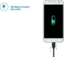 1 Mtr Micro USB Cable&nbsp;(Compatible with Mobiles, Power Banks, Tablets, Media Players, Black, One Cable)-thumb3