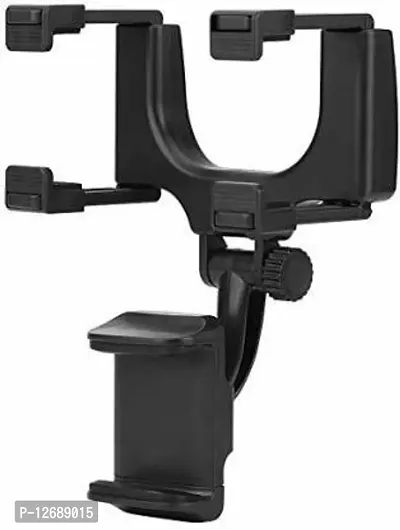 Car Mobile Holder For Windshield&nbsp;(Black) - Rear View Mirror Mount Mobile Holder Stand-thumb0