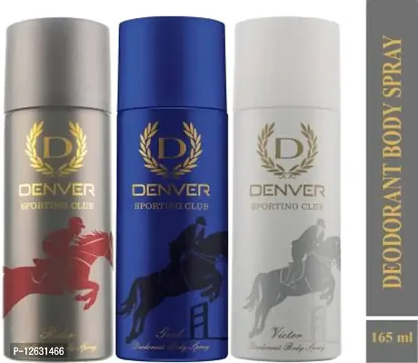 Denver Sporting Club Rider, Goal  Victor (Pack of 3) Deodorant Spray - For Men&nbsp;&nbsp;(495 ml, Pack of 3)
