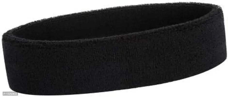 Headband for Women  Men Exercise/Sports ELASTIC Stretchy Multicolor (Pack of -2) Head Support&nbsp;(Black, White)-thumb3