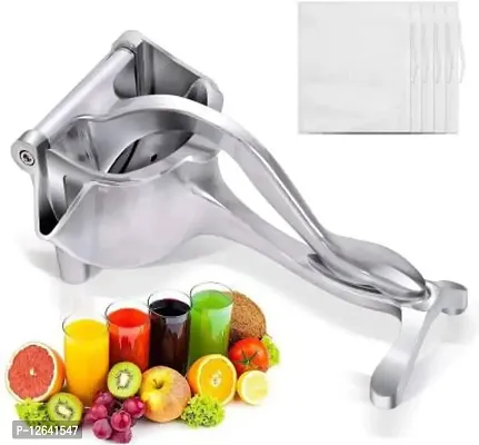 Aluminium Hand Juicer Alloy Fruit Hand Squeezer Heavy Duty Juicer Manual Fruit Press Squeezer (Silver Pack of 1)-thumb0
