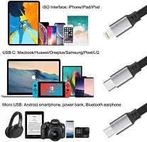 Type C,3 in 1 (Multi Color) RETRACTABLE DATA CABLE 1.2 m Micro USB Cable&nbsp;(Compatible with ALL SMARTPHONES)-thumb2