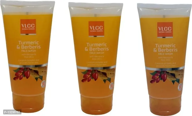 VLCC COMBO KIT Turmeric  Berberis (Pack of 3 * 150 ML) Face Wash (450 ml)