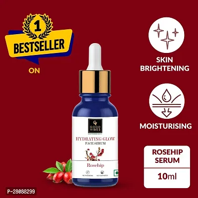 Good Vibes Rose Hip Radiant Glow Face Serum, 10 ml Light Weight Non Greasy Moisturizing Anti Ageing Formula For All Skin Types,nbsp;-thumb0