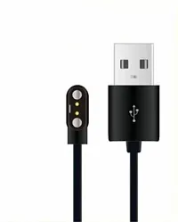 2 Pin Magnetic Charging Cable for Smartwatch 0.5 m Magnetic Charging Cable&nbsp;&nbsp;(Compatible with Smartwatch, W26, W26+, Black, One Cable)-thumb2