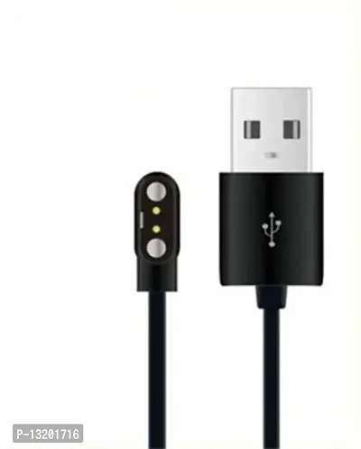 2 Pin Magnetic Charging Cable for Smartwatch 0.5 m Magnetic Charging Cable&nbsp;&nbsp;(Compatible with Smartwatch, W26, W26+, Black, One Cable)-thumb3