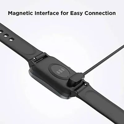 2 Pin Magnetic Charging Cable for Smartwatch 0.5 m Magnetic Charging Cable&nbsp;&nbsp;(Compatible with Smartwatch, W26, W26+, Black, One Cable)
