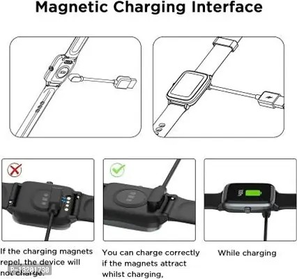 2 Pin to USB 0.5 m Magnetic Charging Cable&nbsp;&nbsp;(Compatible with Smart Watch W26 /W26+, Black, One Cable)-thumb2