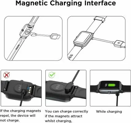 W26 Cable,Watch Charger Magnetic 2 pin,Watch Charger,W26+ 0.15 m Magnetic Charging Cable&nbsp;&nbsp;(Compatible with Smart Watch, Black, One Cable)